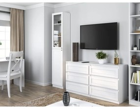 Vitrína Pafos 40 cm čiastočne presklená - biela