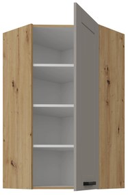 Horná rohová kuchynská skrinka Lucid 60x60 GN-108 1F (45° (korpus: dub artisan + front: mdf claygrey). Vlastná spoľahlivá doprava až k Vám domov. 1134701