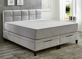 Posteľ boxspring Wien 180x200 cm, svetlo šedá látka