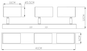 Globo 57911-3G - Bodové svietidlo ROBBY 3xGU10/35W/230V šedá/hnedá