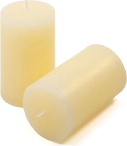 Krémová parafínová sviečka rustikálna 11,5 cm, 40h, sada 6ks