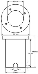 Vonkajšie nájazdové svietidlo 1xGU10/35W/230V IP67 matný chróm