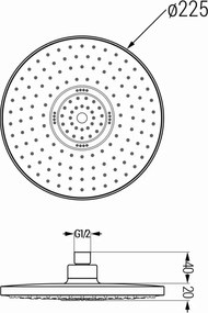 Mexen sprchová hlavica D-05, Round 22 cm, čierna, 79705-70