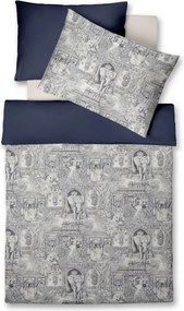 XXXLutz POSTEĽNÁ BIELIZEŇ, makosatén, tmavomodrá, sivomodrá, 140/200 cm Fleuresse - Obliečky & plachty - 003273008303