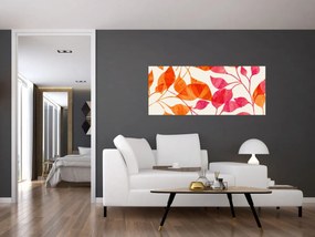 Obraz - Oranžové lístie (120x50 cm)