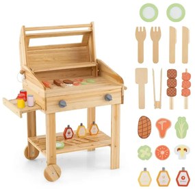 Detská herná súprava na gril s kuchynským setom na hranie potravín a grilovacích nástrojov a príslušenstva