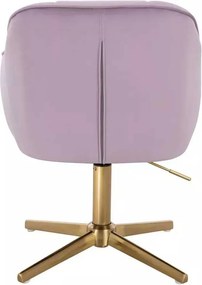 LuxuryForm DESIGN Stolička AVOLA VELUR na zlatom kríži - levanduľa