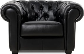 Kožené kreslo CHESTERFIELD, sivá (Rimini)