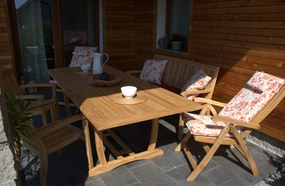 Doppler TECTONA - drevený rozkladací teakový stôl 180/240x100 cm - 2. KVALITA (N258)