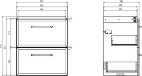 Cersanit S1021-007 - Závesná kúpeľňová skrinka pod umývadlo MILLE SLIM 50x35 cm mintová