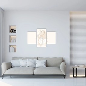 Obraz - Line art monstera N⁰1 (90x60 cm)