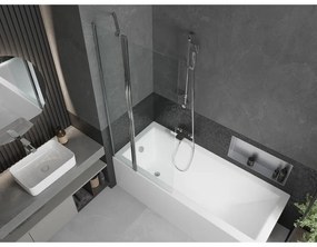 Mexen Flip, vaňová zástena 1-krídlová 80 x 150 cm, otočné krídlo, 6 mm číre sklo, chrómový profil, 894-080-101-01-00