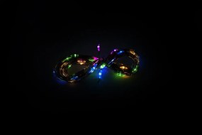 NEXOS Svetelný strieborný drôt, 40 LED, časovač, farebný