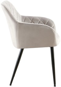 Jedálenská stolička Monett - zamat, B čierny rám - Sivá