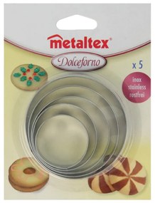 Sada 5 vykrajovadiel v tvare kruhu Metaltex Cookie Cutters