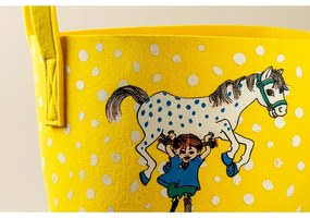 Úložný kôš Pippi and the horse 17l, žltý