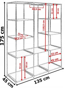 Šatníková skriňa MIRA MAXI sivá