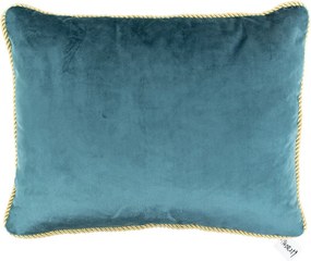 Tyrkysový zamatový obdĺžnikový vankúšik Tyrkys - 35 * 45 * 10cm