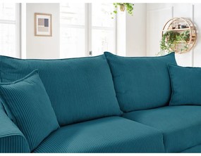 Modrá menčestrová rozkladacia pohovka 225 cm Augustin – Bobochic Paris