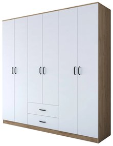 Šatníková skrňia Bastet 111 (orech + biela). Akcia -18%. Vlastná spoľahlivá doprava až k Vám domov. 1101407