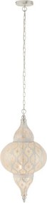 Biele kovové závesné svetlo / luster Oriental drop - Ø 31*133 cm
