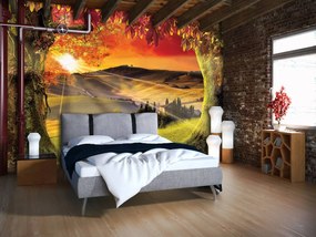 Fototapeta - Toskánsko pri západe slnka (152,5x104 cm)