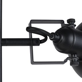 Priemyselná stojaca lampa čierna so zlatom 3-svetlo - Tommy