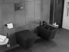 Mexen Teo, závesná WC misa 510x345x340 mm, Rimless Tornádo, čierna matná, 3385XX85T