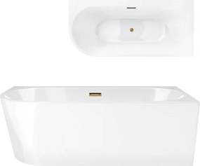 Rohová vaňa Corsan Intero 150 x 74 so širokým okrajom, pravá montáž, zlato