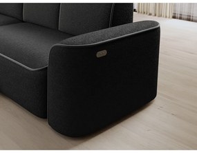 Tmavosivá rohová pohovka z textílie buklé (ľavý roh/s leňoškou) Ume – ELTAP