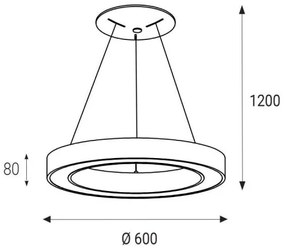 LED2 - LED Luster na lanku SATURN LED/50W/230V 3000K pr. 60 cm biela