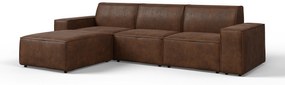 Rohová sedačka Cuboid L (tmavohnedá) (L). Akcia -17%. Vlastná spoľahlivá doprava až k Vám domov. 1071638