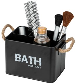 Čierny kúpeľňový organizér so 4 priehradkami Wenko Gara