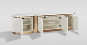 TV stolík Stilig ST916 200 cm mramor/ecru/zlatý