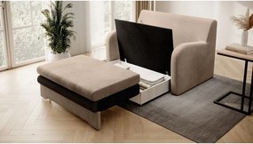 Svetlohnedá zamatová rozkladacia pohovka 130 cm Ario – ELTAP