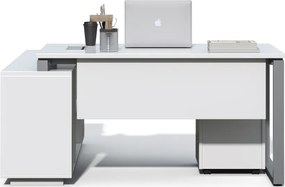 Kancelársky stôl s kontajnerom a komodou Houseland Prime Home 03 160 cm biely
