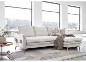 Béžová rozkladacia rohová pohovka (pravý roh) Charming Charlie – Miuform