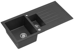 Sapho - Kuchynský drez 100x50 cm granit/čierna