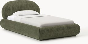 Čalúnená jednolôžková posteľ z plyšového buklé Alba