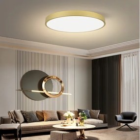 Immax NEO 07312L-LED stmievateľné stropné svietidlo SEMPLICI 128 W / 230 V, priemer 100 cm, Wi‑Fi Tuya, zlaté + diaľkové ovládanie