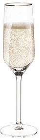 Royal Leerdam Sada 6 pohárov na šampanské, 220 ml, Rubin Gold