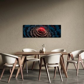 Obraz abstrakcie (s hodinami) (90x30 cm)