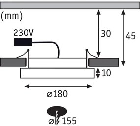Paulmann 92946 - LED/11W IP23 Kúpeľňové podhľadové svietidlo AREO 230V