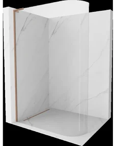 Mexen Kioto L sprchový panel zaoblený Walk-in 110 x 200 cm, priehľadný, brúsená meď - 800-110-103-65-06