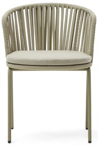 Béžová kovová záhradná stolička Saconca - Kave Home