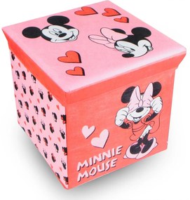 Úložný box na hračky Minnie ružová s vekom