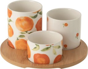 Malá sada na predjedlá s motívom pomarančov Casa Naranja - Ø 8*9 cm