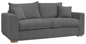 Sivá menčestrová rozkladacia pohovka 225 cm Augustin – Bobochic Paris