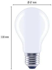 LED žiarovka FLAIR A67 E27 / 11 W ( 100 W ) 1521 lm 6500 K matná stmievateľná