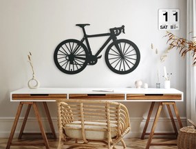 drevko Drevená nálepka na stenu Bicykel Rozmer obrazu: 26 x 44,5 cm, Farba dekorácie: Čierna
